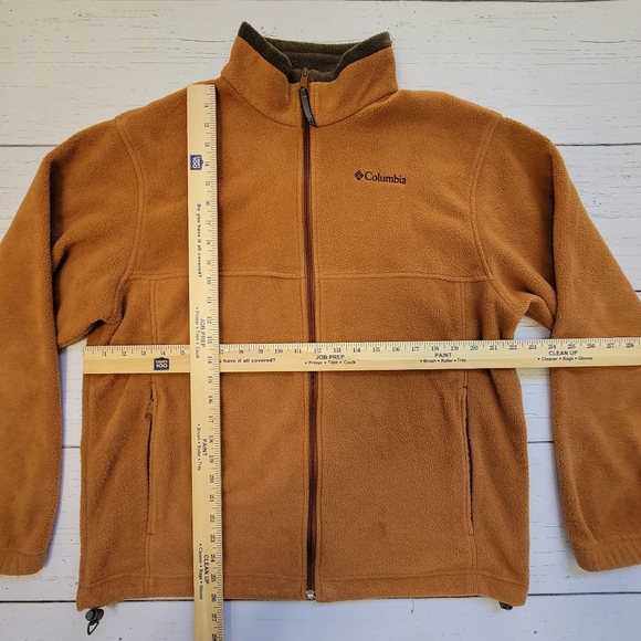 Columbia Men's Full Zip Up Technical Fleece Sweater Jacket in Brown Size Large - Picture 5 of 6
